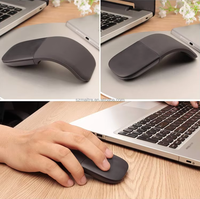 BT 3D Mini souris à pavé tactile sans fil souris optique à arc ergonomique pour ordinateur portable tablette conception pliante en Stock