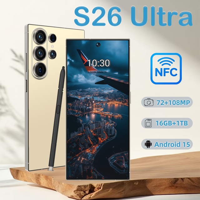 S26 Ultra 7.3" HD LCD 120Hz Deca Core 16GB+1TB 108MP Camera Dual SIM LTE/CDMA 5G Android 14 Smartphone Spanish