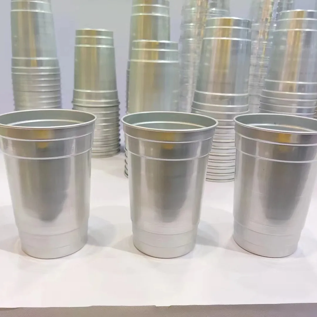 In Stock 17oz recyclable party disposable aluminum cold drink cups party cups custom tumbler reusable drinking cups