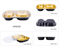 Emballage pour la restauration rapide, boîte en aluminium de 850 ml, personnalisée, de qualité alimentaire, jetable, pour les plats à emporter, les déjeuners, les sushis, les nouilles