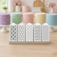 5 pièces de pochoirs de décoration de gâteaux en PET de 15*39CM pour la pâtisserie DIY, modèles de moules réutilisables