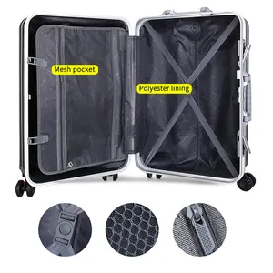 Korean Dark Grey Weight Flat Sandals With Suitcase Bagsmart Packing Cubes For Suitcases Aluminum Frame Luggage