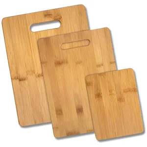 משלוח מדגם אמזון מכירה לוהטת Custom טבעי עץ במבוק תכליתי ירקות חיתוך לוח עם ידית סט של 3 למטבח