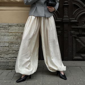 <span class=keywords><strong>Pantaloni</strong></span> Larghi da <span class=keywords><strong>Donna</strong></span> Enyami, Casual con Vita Elastica, Palazzo Oversize a Gamba Larga per Vacanze - Product Image 6