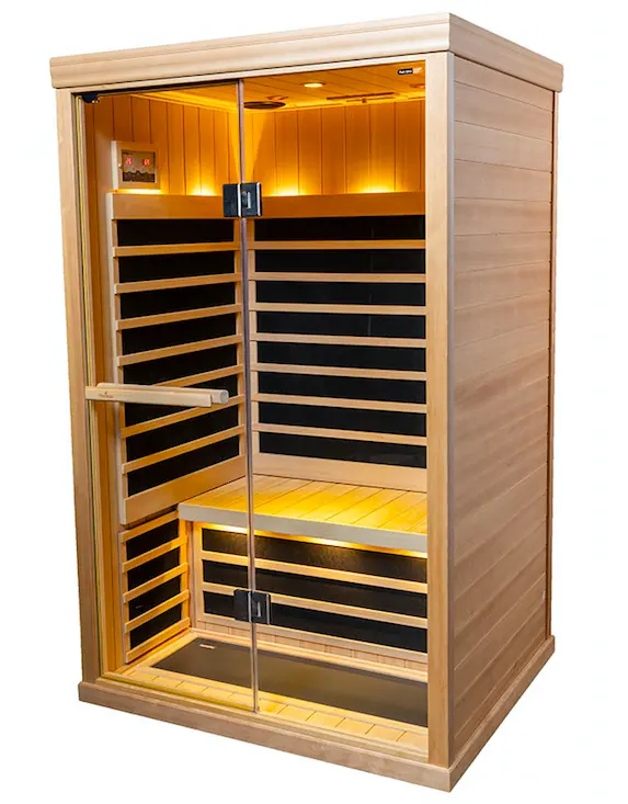 Classic Square Red Cedar Dry Heat Sauna Room 2 Person Infrared Sauna