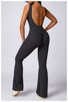Combinaison de yoga douce et agréable pour la peau, tenue de sport sans manches, jambes larges, yoga, fitness