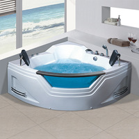Capacité de vente en gros Baignoire de trempage intérieure en acrylique Baignoire d'angle Jacuzzi Bain à remous Autoportante Baignoire spa pour surf massage