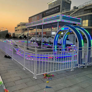 Petit tour <span class=keywords><strong>électrique</strong></span> de montagnes russes d'enfants de parc d'attractions extérieur sur le <span class=keywords><strong>train</strong></span> avec la voie pour des adultes - Product Image 6