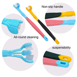 Brosse à dents pour animaux de compagnie à trois têtes multicolores, vente en gros d'usine, pour chats et chiens - Product Image 5