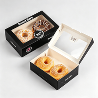 Boîtes à pâtisserie personnalisées en papier de qualité alimentaire pour beignets avec fenêtre transparente, vente en gros de boîtes à beignets en papier
