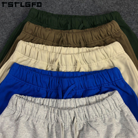 Shorts de sport pour hommes en molleton français 100 % coton 220 g/m² de haute qualité, personnalisés par le fabricant, avec cordon de serrage, pour la course et la gym, idéaux pour l'été