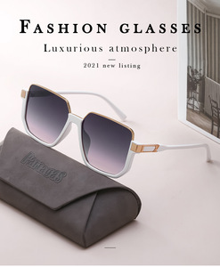 Gafas de Sol de Gran Tamaño con Media Montura para Mujer <span class=keywords><strong>BOOM</strong></span> BM3320, Novedad de 2021, Color Dorado y Rojo, Logotipo Personalizado, Estilo Vintage, Lentes Cuadradas Grandes con Degradado UV400 - Product Image 3