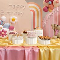 Présentoirs à buffet de 150 lb de capacité, 3 hauteurs avec plaques en acrylique, support à gâteau en papier alvéolé pour mariage, fête, présentation de desserts