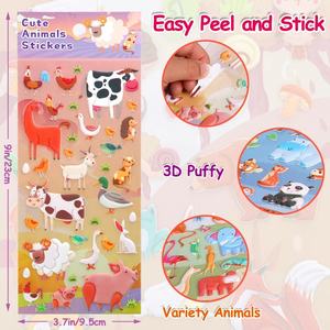 Venta al por mayor precio barato de fábrica lindo Animal 3D pegatina hinchada mantiene a los niños pequeños ocupados pegatinas de espuma de burbujas - Product Image 2