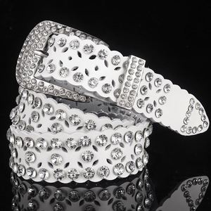 Cinturón de PU y Plástico para Mujer <span class=keywords><strong>Simon</strong></span> BB con Hebilla de Aleación, Diseño al por Mayor con Incrustaciones de Cuero y Aberturas - Product Image 2