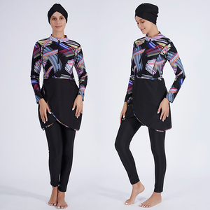 3pcs Muslim Modest Swimsuit Full Cover Burkini Women Swimwear Islamic <strong>Costumes</strong> Burkini Premium Turban Wrap <strong>Skirt</strong> - Product Image 1