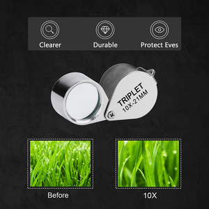 ミニハンドヘルドポケット拡大鏡折りたたみ式ハンドレンズポータブル10Xジュエラールーペジュエリーの傷検出読み取り用 - Product Image 5
