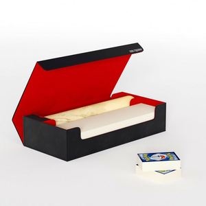 Boîte de rangement pour cartes Boltqurn, grande capacité, finition rouge et noire brillante, solution de rangement organisée pour cartes - Product Image 1