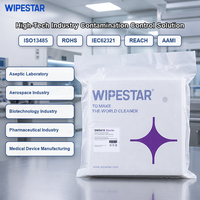 WIPESTAR Gamma Sterile Nonwoven Wipes 12 Inch Polycellulose Bebas Serat Kertas Pembersih Aseptik untuk Ruang Bersih di Pabrik Farmasi