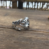 Bague ajustable en argent sterling 925 avec dragon, bagues pour hommes, bagues vintage, cadeau d'anniversaire de mariage, rétro