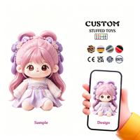 Jouets en peluche de poupées mignonnes à cheveux violets de style ancien, vente directe d'usine, jouets en peluche lestés, poupées anime personnalisées