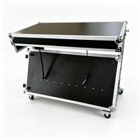 Table de DJ portable en aluminium pliable avec étui rigide et fermeture verrouillable pour événements et performances en direct