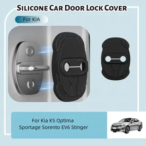 Couvercle de boucle de verrouillage de porte de voiture en Silicone, 4 pièces, pour Kia K5 Optima Sportage <span class=keywords><strong>Sorento</strong></span> EV6 Stinger, amortisseur de chocs, accessoires de voiture - Product Image 1