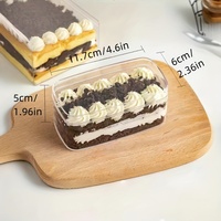 Vente en gros Récipient d'emballage de gâteau en plastique PS carré transparent Tiramisu Boîte d'emballage de pâtisserie à dessert avec couvercle