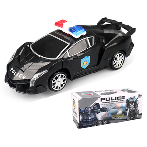 MJ TOYS Jouets électriques transformables en une seule touche 2 en 1 Robots Jouets Voiture de police télécommandée pour enfants avec lumière et musique - Product Image 4