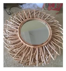 Giá rẻ bán buôn HẢI QUAN VIỆT nam Nhà cung cấp Nhà sản xuất Treo tường treo wicker mây gương khung phòng khách trang trí - Product Image 5