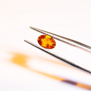 Granato Naturale di Qualità AAAAA <span class=keywords><strong>Colore</strong></span> Arancione 3x4mm Taglio Ovale Sfaccettato per Creazione di Gioielli - Product Image 1