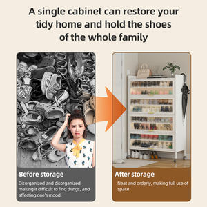 Solución de Almacenamiento a Prueba de Polvo para el Hogar, Gabinete para Zapatos con Ruedas Resistente, con Puerta de Malla, Organizador que Ahorra Espacio para Más de 50 Pares de Zapatos - Product Image 4