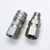 POOLKE 1/2 Inch Baja Karbon Kondisi Baru Sambungan Cepat Hidrolik Wajah Datar Ulir NPT Tipe Fitting ISO16028 1 Tahun