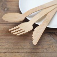 Ensemble de couverts jetables en bambou écologiques en vrac, petits ustensiles de cuisine – comprend fourchette, cuillère, couteau, biodégradable et jetable