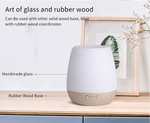 Mini humidificateur portable de luxe en bois de verre blanc à ultrasons pour la maison Diffuseur d'arômes d'huiles essentielles à lumière LED - Product Image 3