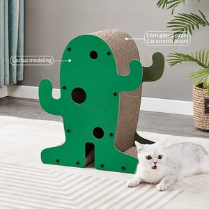 แผ่นลับเล็บแมวสัตว์เลี้ยงแบบสองด้านประกบกันเป็นคลื่นกระดาษลูกฟูกหลายชั้นแคคตัสแคร็กเกอร์สำหรับแมว - Product Image 1