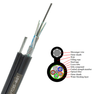 Câble à fibres aériennes GYFTC8Y haute résistance 12 cœurs <span class=keywords><strong>Messenger</strong></span> toronné en acier G.652D <span class=keywords><strong>Application</strong></span> extérieure monomode - Product Image 4