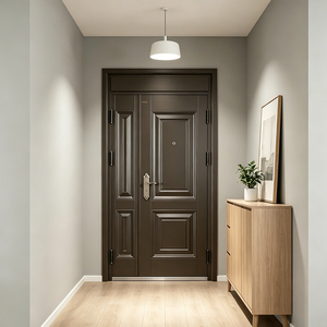 Hecho a Medida para Villas y Mansiones de Lujo, Placa Engrosada, Antirrobo e Ignífuga |   Puerta Doble de Acero Antirrobo para Padres e Hijos - Product Image 3