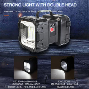 Projecteur portable 10000mAh USB Rechargeable LED projecteur lampe de poche étanche pour le travail en extérieur 3000 Lumens élevés lampe de <span class=keywords><strong>recherche</strong></span> - Product Image 2