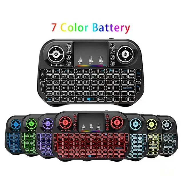 I10 Fly Mouse Touchpad 7 Color Backlit Air Mouse Wireless Keyboards Rechargeable BT-compatible for ANDROID/WINDOWS/ OS