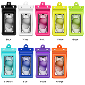 Taille universelle couleur unie PVC Airbag flottant natation téléphone portable <span class=keywords><strong>étanche</strong></span> poche de rangement pochette Pack <span class=keywords><strong>étanche</strong></span> sacs étui - Product Image 2