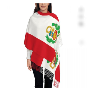 Bufanda de invierno para mujer con bandera de <span class=keywords><strong>la</strong></span> nación de Cabo Verde, manta suave y cálida, bufanda de Pashmina con flecos - Product Image 3