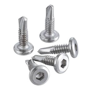 Tornillo autoperforante de cabeza plana hexagonal interna de acero inoxidable 410 M5.5 M6 para barandillas - Product Image 4