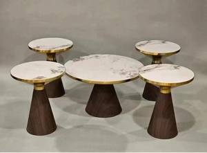<span class=keywords><strong>Table</strong></span> d'appoint en <span class=keywords><strong>acier</strong></span> et marbre naturel, <span class=keywords><strong>table</strong></span> à café et à thé - Product Image 5