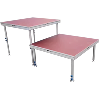 Plateforme de scène modulaire en alliage d'aluminium 1,22 x 1,22 m avec surface antidérapante, portable et robuste, capacité de charge de 1000 kg