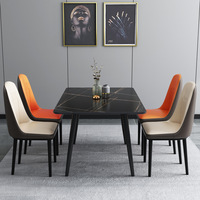 Mobilier de salle à manger moderne et luxueux Table de cuisine Ensemble table et chaises en marbre et pierre frittée Table de salle à manger moderne