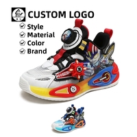 Baskets Cema pour garçons, motif dessin animé Spider Ultraman, antidérapantes, avec lumières LED colorées, légères, respirantes, confortables, tige en cuir synthétique