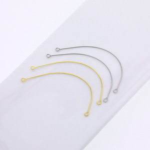 Boucles d'oreilles artisanales hypoallergéniques, crochets de boucles d'oreilles en acier inoxydable or argent 65mm pour <span class=keywords><strong>la</strong></span> fabrication de bijoux à bricoler soi-même - Product Image 1