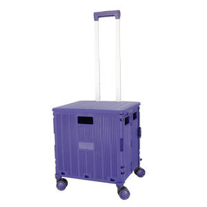 Chariot pliable portatif à la mode superbe chariot à main de ménage de roulette de <span class=keywords><strong>Spinner</strong></span> pour l'étal de supermarché en ligne - Product Image 1