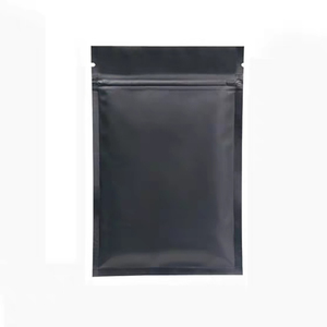 Tùy Chỉnh In Đáy Phẳng Pouch <span class=keywords><strong>Ziplock</strong></span> Matte Đen Resealable Nhôm Foil Bao Bì Nhựa Túi - Product Image 3